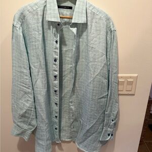Hammer Made Men's Casual Button Down Shirt - Light Green Checkered